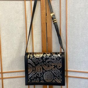 Vintage Roberto Vascon Tribal Motif Leather Purse